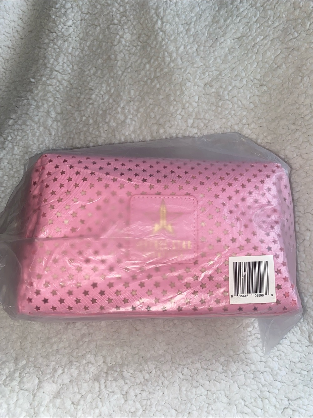 Jeffree Star Pink Cosmetic Pouch with Gold Stars